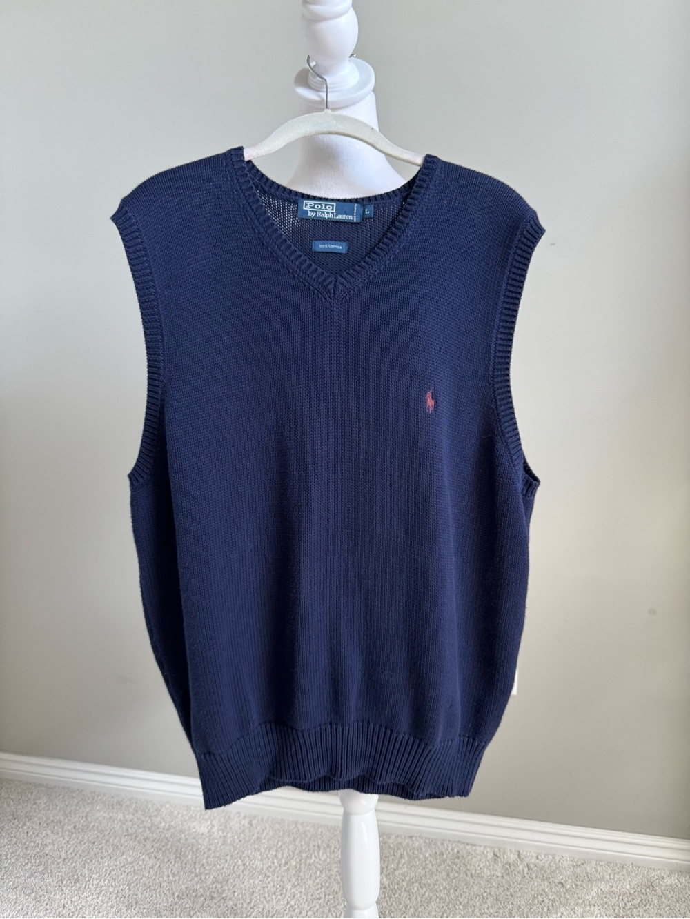 Ralph Lauren Navy V-Neck Knit Sweater Vest